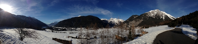 Paisaje nevado del Tirol austríaco