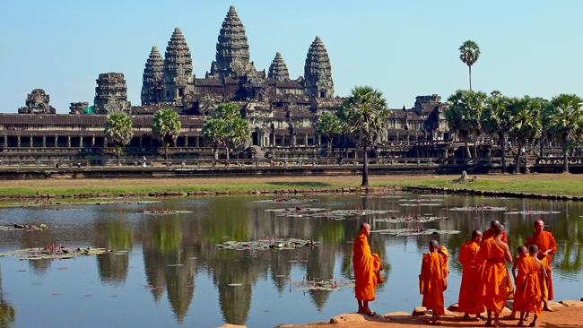 Monjes budistas en Angkor