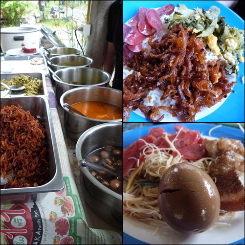 Comida en la entrada de Khao Sok