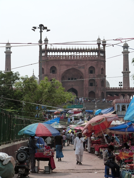 Bazar y Jama Masjid en Delhi