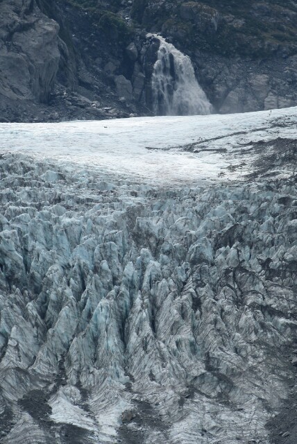 Agua e hielo en el glaciar Fox