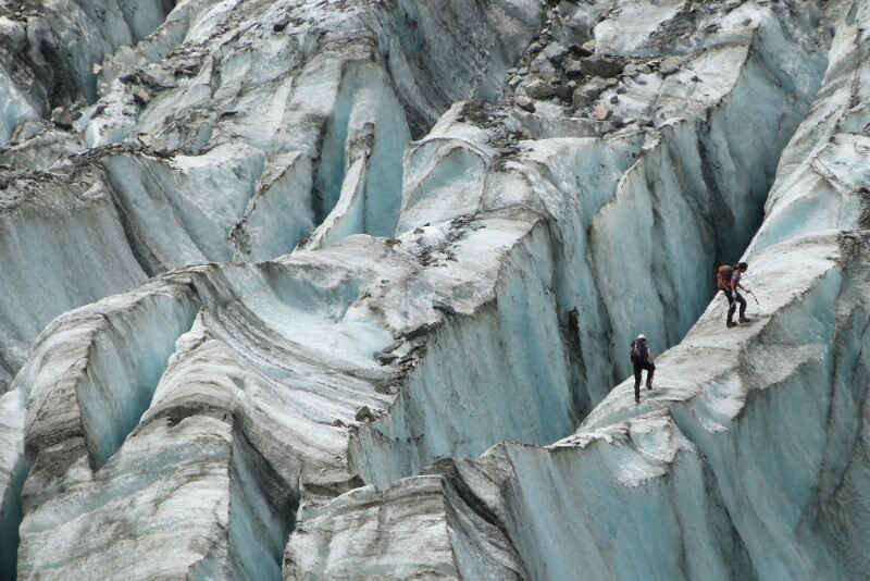 Intrépidos escaladores en glaciar Fox