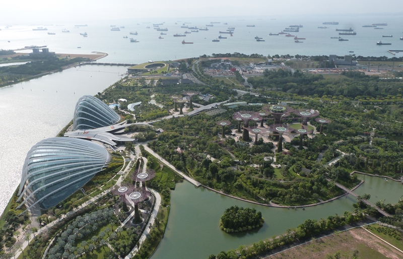 Vista del Gardens by the the bay desde el Skypark