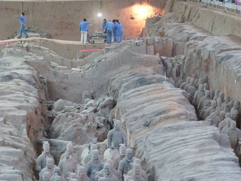 Trabajos de restauración en Xian
