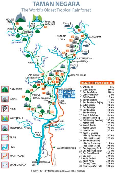 Mapa de Taman Negara