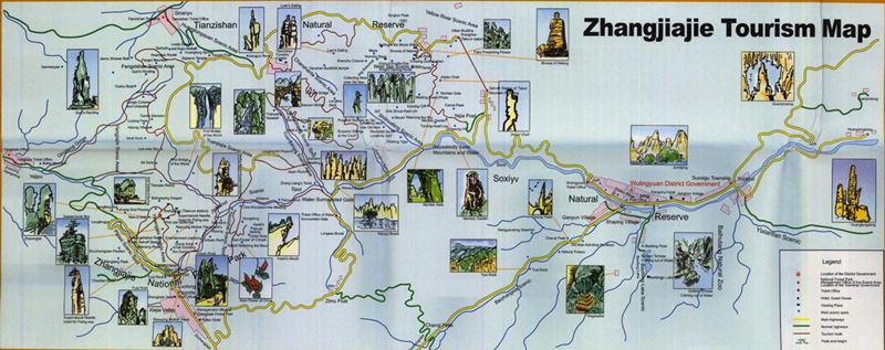 Mapa de Zhangjiajie