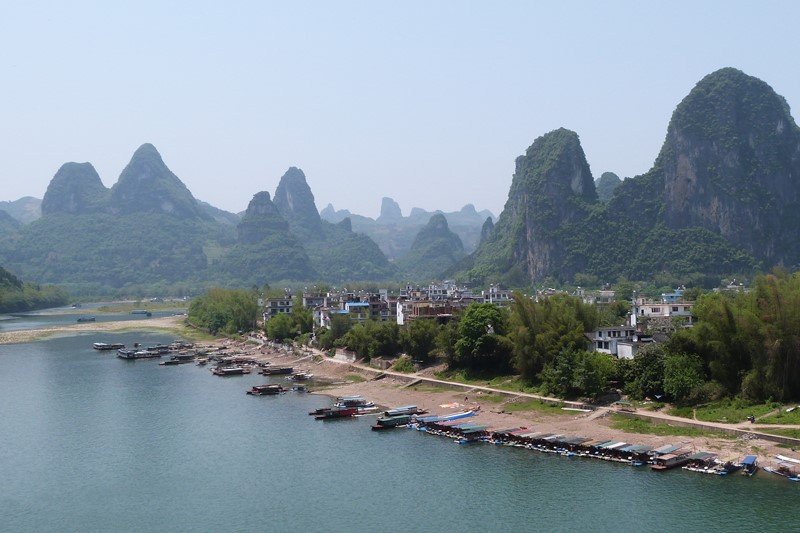 Vistas de Xinping al inicio de la subida a la colina