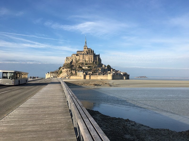 Caminando hacia Mont-Saint-Michel