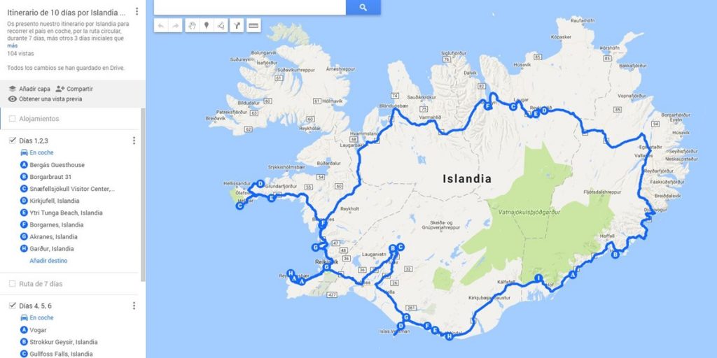 Mapa personalizado de Islandia