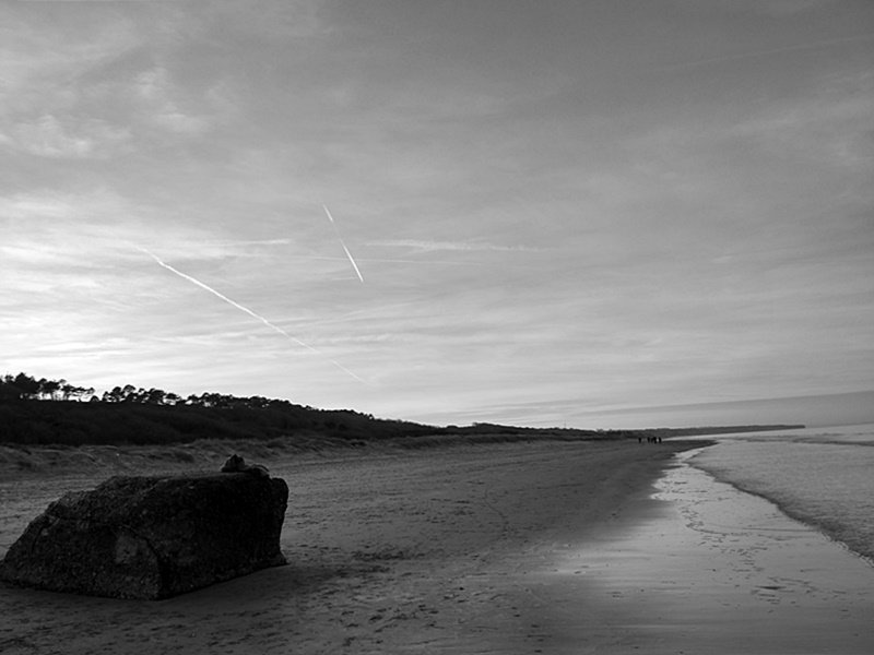 Omaha Beach en B/N