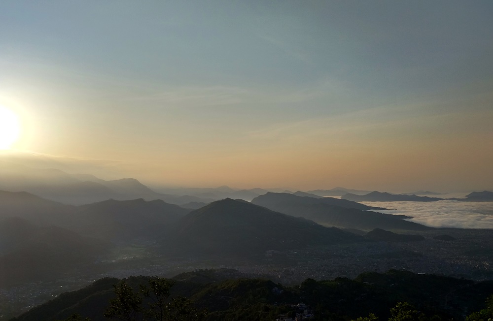 El Sol comienza a salir en Sarangkot