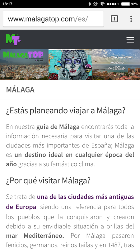 Málaga Top en versión móvil